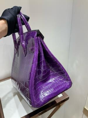 wholesale quality hermes birkin 30 shinny niloticus crocodile 9g amethyst